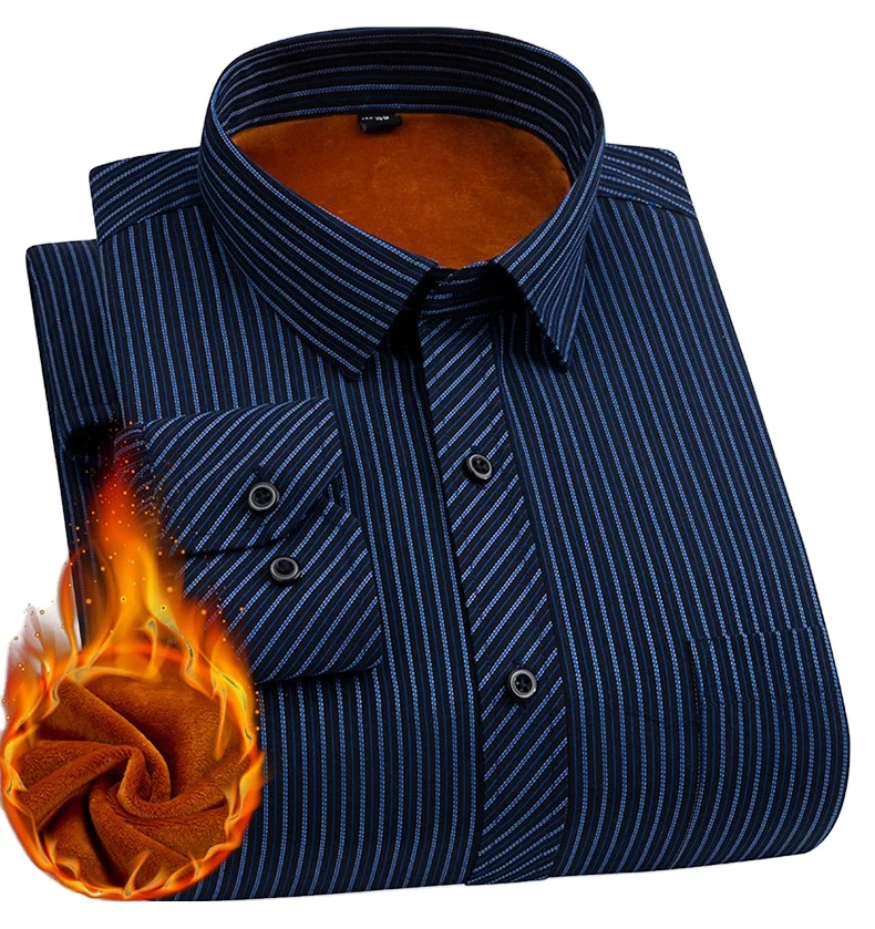 Men winter warm new style fleece thickening striped thermal shirt cotton long sleeve lapel collar button shirt
Men winter warm new style fleece thickening striped thermal shirt cotton long sleeve lapel collar button shirt