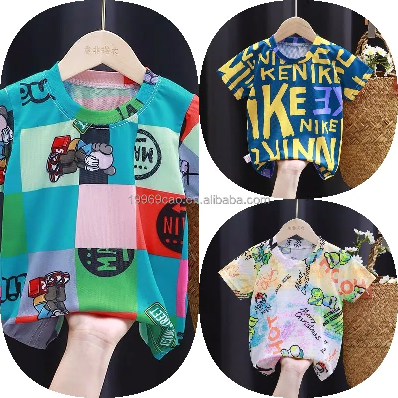 Wholesale 100% polyester fabric popular boys loose T-shirt children's clothing logo design custom tie dyed children's T-shirt
Wholesale 100% polyester fabric popular boys loose T-shirt children's clothing logo design custom tie dyed children's T-shirt