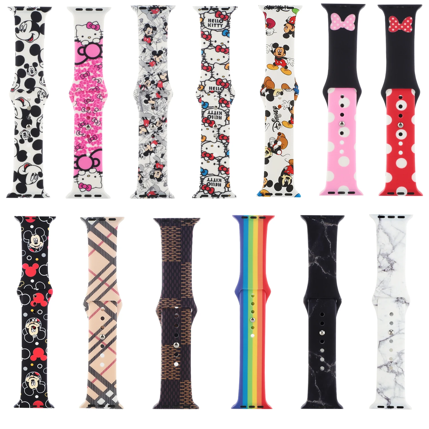 

IVANHOE Watch Bands for Apple Watch Band 40mm 38mm 42mm 44mm Silicone Pattern Printed Floral Bands for iWatch Series 6/5/4/3, Multi-color optional or customized