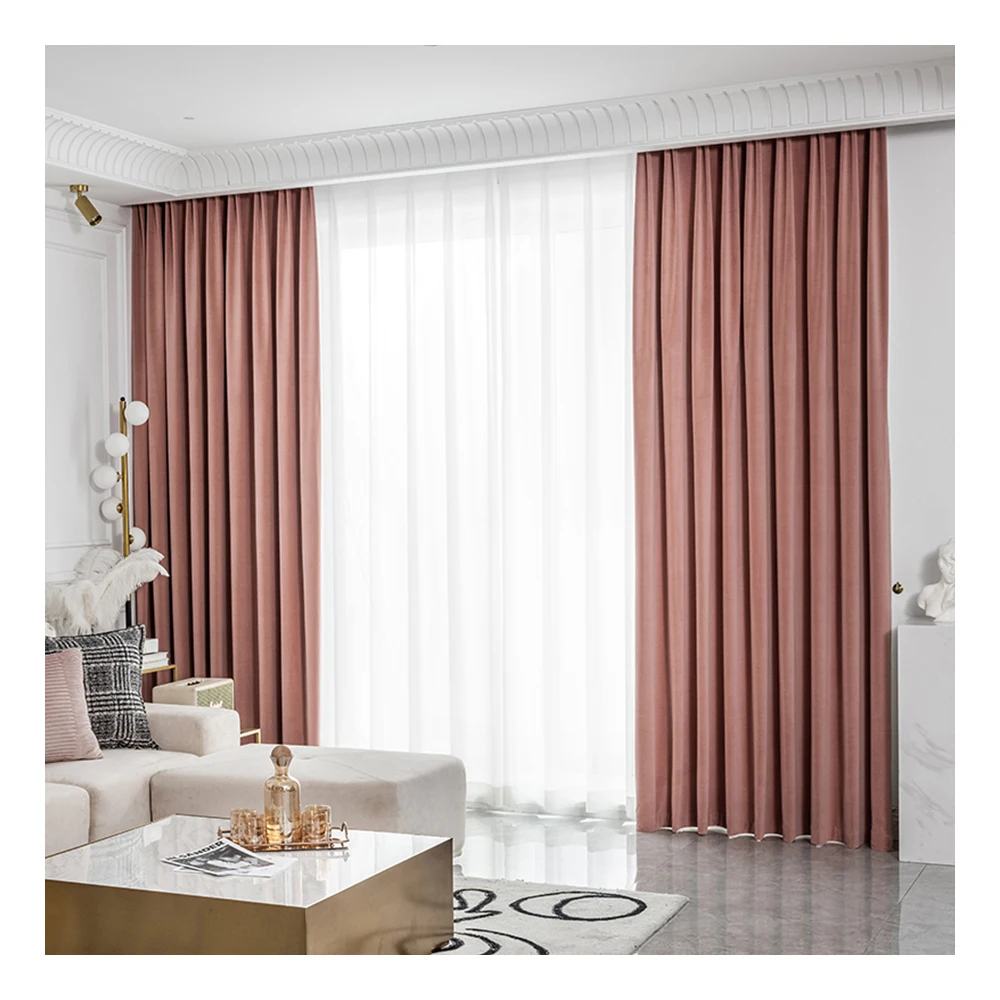Elegance Style Pink Interior Thermal Insulated rideaux occultant Blackout Curtains Soft Velvet Curtain For Bedroom
Elegance Style Pink Interior Thermal Insulated rideaux occultant Blackout Curtains Soft Velvet Curtain For Bedroom