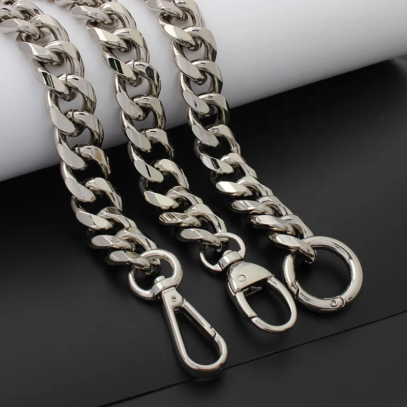 Nolvo World Silver Nickle 19X23mm high thick Aluminum chain Light weight bag strap bag parts DIY handles chains in clasps 
Nolvo World Silver Nickle 19X23mm high thick Aluminum chain Light weight bag strap bag parts DIY handles chains in clasps