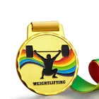 China Maker Custom Logo Award Souvenir Medaglia 3D Antique Gold Silver Copper Metal Medal Powerlifting