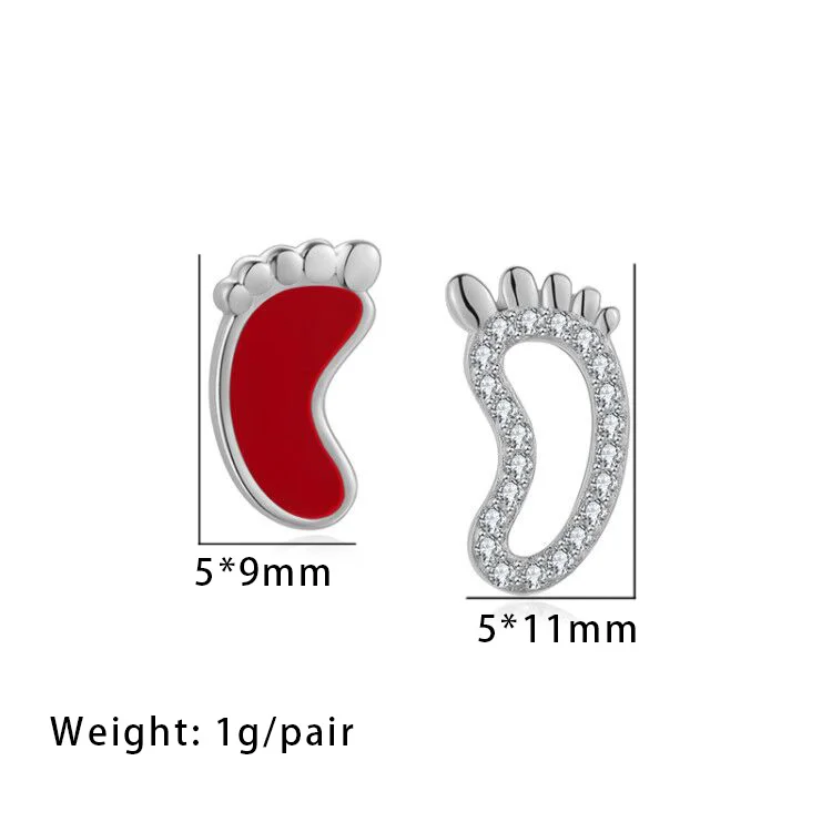 925 Sterling Silver Jewelry enamel Small Studs Baby Foot Print Earrings 
925 Sterling Silver Jewelry enamel Small Studs Baby Foot Print Earrings