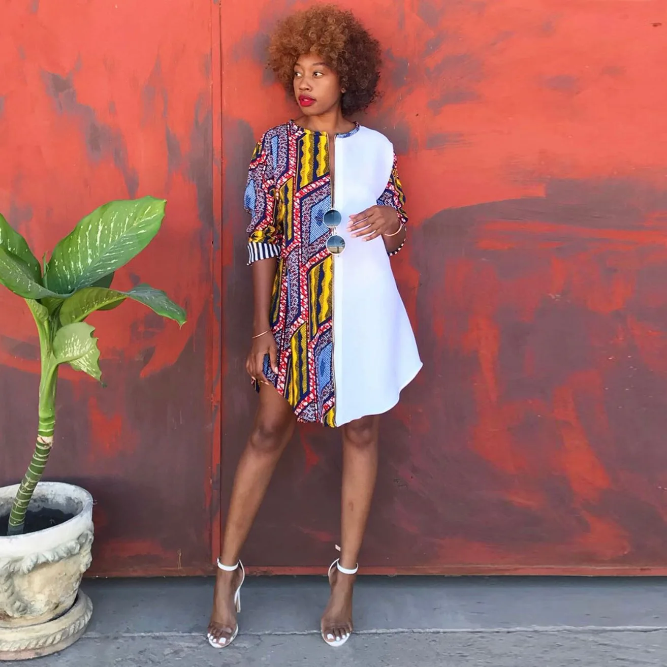 African American digital tank top print half sleeve african women print tshirt African top, Orange & green & red print
African American digital tank top print half sleeve african women print tshirt African top, Orange & green & red print