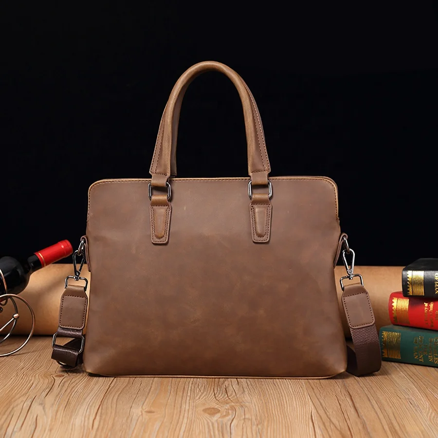 Crazy Horse PU Leather Handbag Waterproof Briefcase Office Bag For Men Vintage Messenger Bag Large Capacity Laptop Tote Bag, Customized
Crazy Horse PU Leather Handbag Waterproof Briefcase Office Bag For Men Vintage Messenger Bag Large Capacity Laptop Tote Bag, Customized