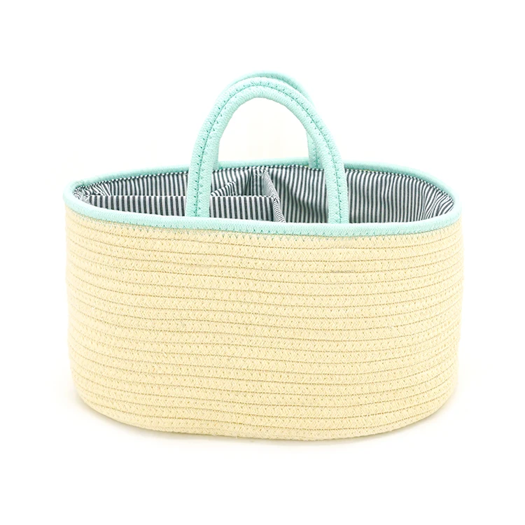 Indoor Outdoor low price Cotton Woven Rope Portable Nursery Storage Bin Organizer Diaper Caddy Bag For Baby, Customized color
Indoor Outdoor low price Cotton Woven Rope Portable Nursery Storage Bin Organizer Diaper Caddy Bag For Baby, Customized color