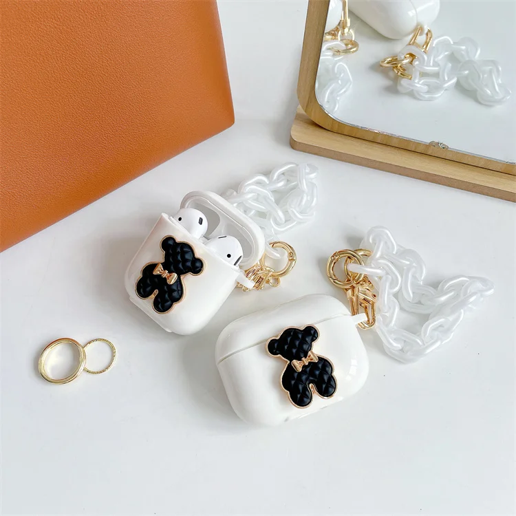 Cute Korean Bear Design Earphone Protective Cover with Bracelet Luxury Fashion Soft TPU Silicone Case for Apple Airpods 1 2 Pro, Candy color style earphone cases for apple airpods
Cute Korean Bear Design Earphone Protective Cover with Bracelet Luxury Fashion Soft TPU Silicone Case for Apple Airpods 1 2 Pro, Candy color style earphone cases for apple airpods