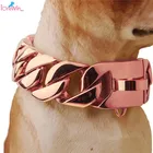 Width 31mm Length 16inch Stainless Steel Luxurious Cuban Link dog Gold Chain necklace Pet Jewelry