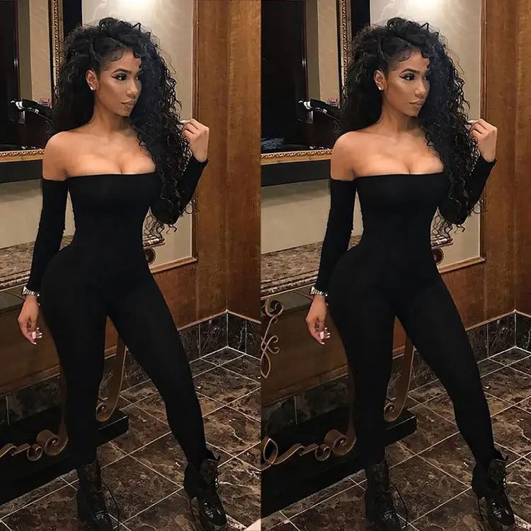 Summer Fashion Solid Color Off Shoulder Bodycon Woman Jumpsuit Women One Piece Jumpsuits And Rompers, Black
Summer Fashion Solid Color Off Shoulder Bodycon Woman Jumpsuit Women One Piece Jumpsuits And Rompers, Black