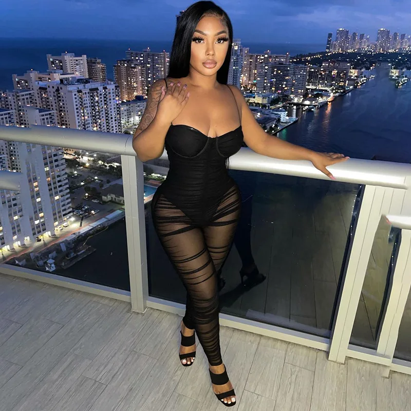 Jumpsuit Women 2021 Slim Clubwear Bodycon Halter See Through Luxury Mesh Jumpsuit Female Sexy One Piece
Jumpsuit Women 2021 Slim Clubwear Bodycon Halter See Through Luxury Mesh Jumpsuit Female Sexy One Piece