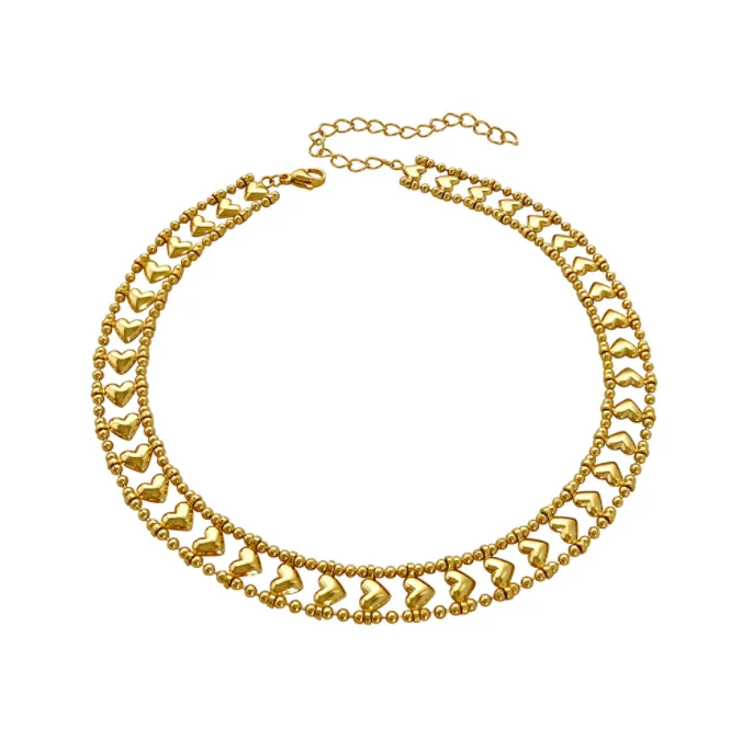 French love heart personality INS net red choker high end color plating gold necklace for women, Gold ,silver
French love heart personality INS net red choker high end color plating gold necklace for women, Gold ,silver