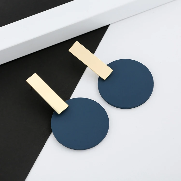 New Fashion Gift Alloy Navy Blue And Gold Geometric Drop Earrings Creative Studs Earring For Women
New Fashion Gift Alloy Navy Blue And Gold Geometric Drop Earrings Creative Studs Earring For Women