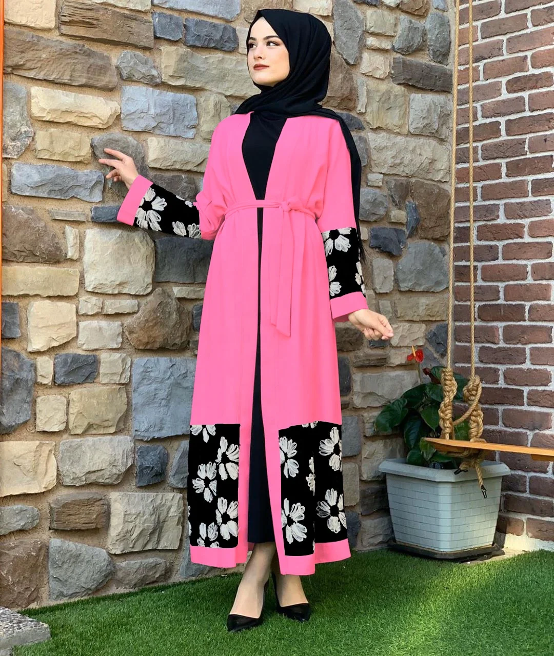 Newest Muslim Embroidery Dress Maxi Islamic Clothing Loose Women Abaya Dress, Black/pink
Newest Muslim Embroidery Dress Maxi Islamic Clothing Loose Women Abaya Dress, Black/pink