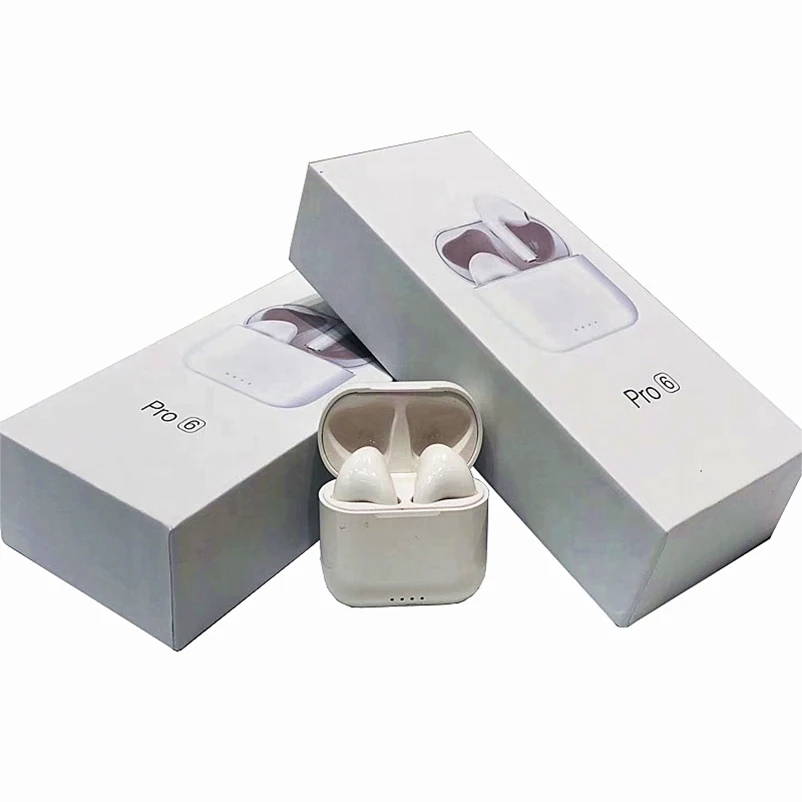 TWS Pro 6 wireless true stereo tws bt 5.0 wireless earphone hifi waterproof music earbuds headset, White black
TWS Pro 6 wireless true stereo tws bt 5.0 wireless earphone hifi waterproof music earbuds headset, White black