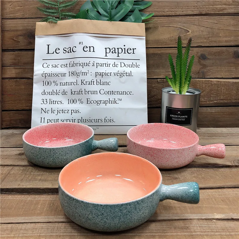 Japanese style double glazed baked plate with single handle and lovely shape, Colorful
Japanese style double glazed baked plate with single handle and lovely shape, Colorful