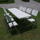 Table Newest Design Top Quality 8ft HDPE Outdoor Plastic Foldable Rectangle Banquet Folding Table