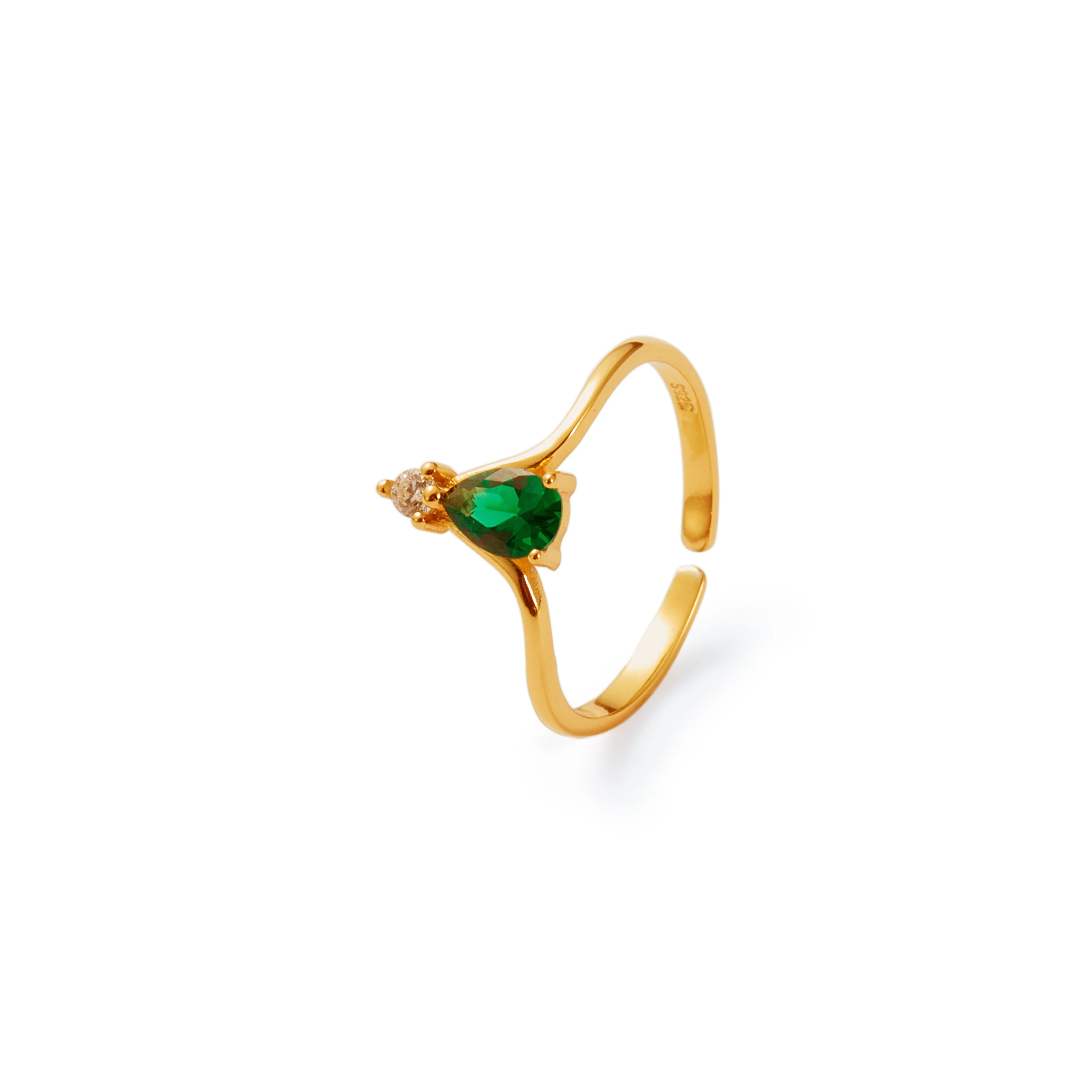 Luxury vintage 925 silver 18k gold plated glossy emerald zircon resizable ring for women
Luxury vintage 925 silver 18k gold plated glossy emerald zircon resizable ring for women