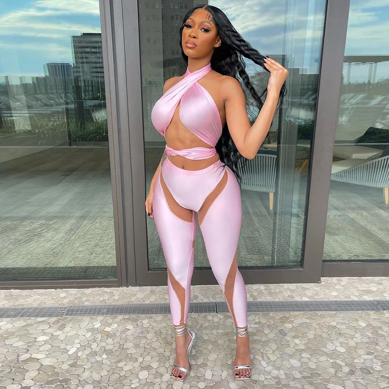 New Arrivals 2022 Women Summer Two Piece Pants Set Trend Bandage Women Sexy Club Outfits Sexy Patchwork Women Crop Top Pant Set, Pink
New Arrivals 2022 Women Summer Two Piece Pants Set Trend Bandage Women Sexy Club Outfits Sexy Patchwork Women Crop Top Pant Set, Pink