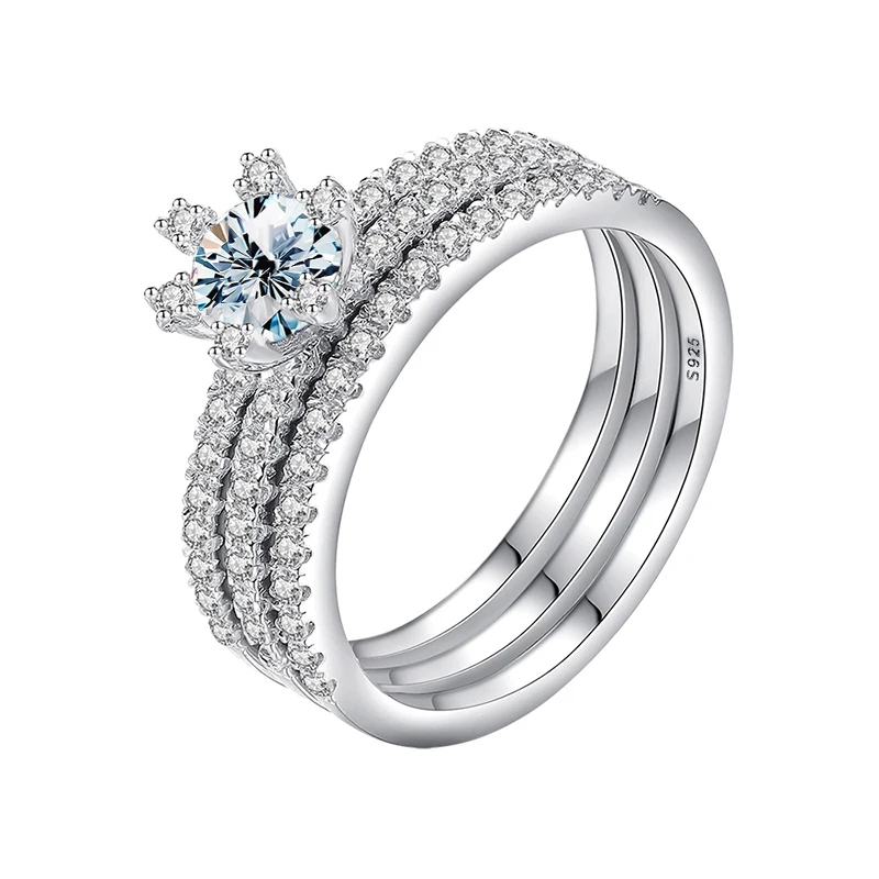Wholesale Jewelry Gra White Gold Diamond Moissanite Enterity Set Ring 3 Tennis Band 925 Sterling Silver 0.5ct For Lady Wedding
Wholesale Jewelry Gra White Gold Diamond Moissanite Enterity Set Ring 3 Tennis Band 925 Sterling Silver 0.5ct For Lady Wedding