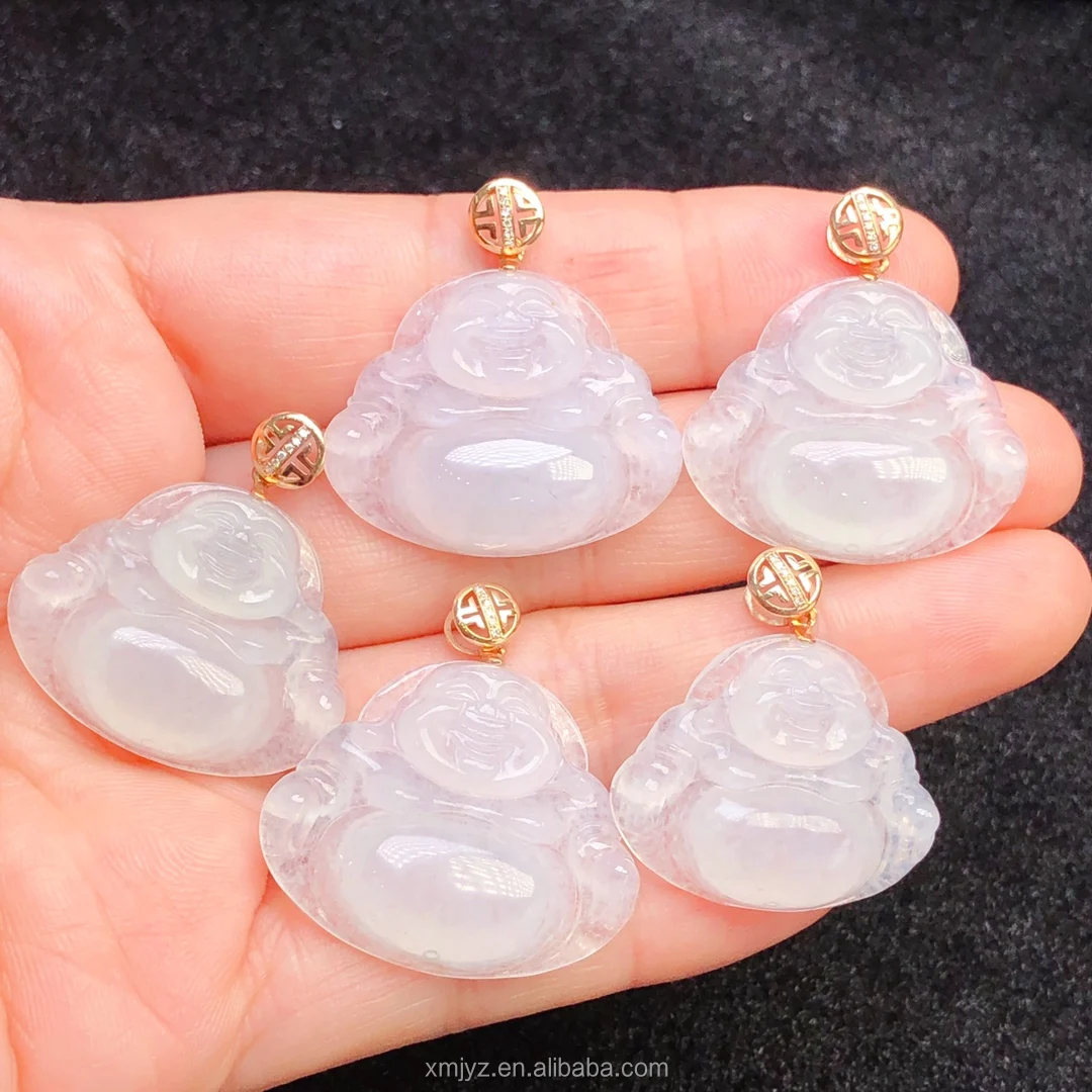 18K Gold Diamond Pendant A Grade Jadeite Ruyi Guanyin White Gold Green Purple Jade Buddha Pendant Necklace
18K Gold Diamond Pendant A Grade Jadeite Ruyi Guanyin White Gold Green Purple Jade Buddha Pendant Necklace