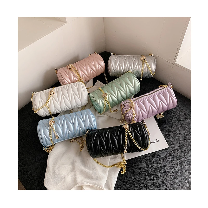 Fashion Small crossbody bags for women Vintage Thread PU leather lady cylinder handbag Gold chain Designer Luxury shoulder bag
Fashion Small crossbody bags for women Vintage Thread PU leather lady cylinder handbag Gold chain Designer Luxury shoulder bag