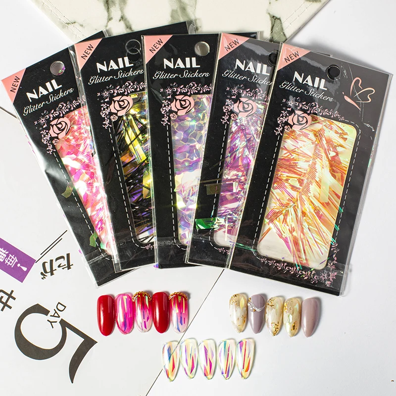 Gradient Aurora Holo Glass Nail Paper Sticker Mirror Wraps Nail Art Decoration Broken Glass Nail Sticker, 12 colors
Gradient Aurora Holo Glass Nail Paper Sticker Mirror Wraps Nail Art Decoration Broken Glass Nail Sticker, 12 colors