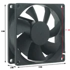 DC 12V 8cm 8025 80x80x25mm double ball durable chassis power cooling fan from Hubei Jucro Electric