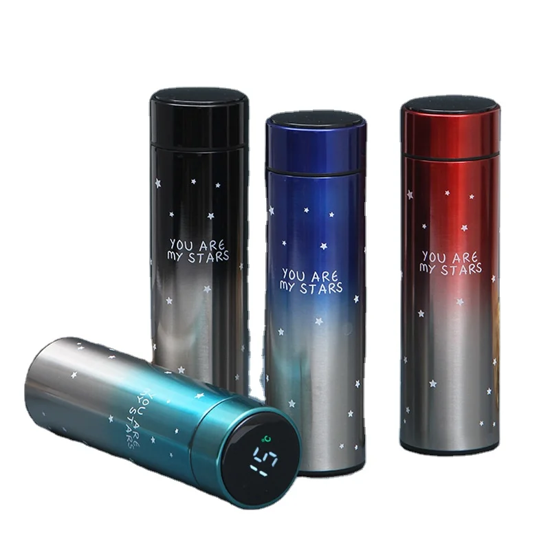 New gradient color LED smart vacuum flask double-layer vacuum water bottle tumbler with temperature display, Black, green, red, blue
New gradient color LED smart vacuum flask double-layer vacuum water bottle tumbler with temperature display, Black, green, red, blue
