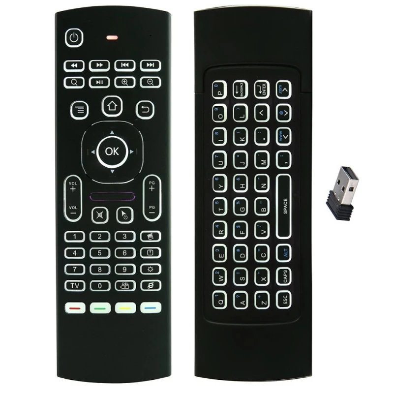 2020 Mini AirMouse MX3 Backlit Air Mouse 2.4g Wireless Keyboard Mouse Manufacturer Somatosensory Remote Control Air Mouse, Black
2020 Mini AirMouse MX3 Backlit Air Mouse 2.4g Wireless Keyboard Mouse Manufacturer Somatosensory Remote Control Air Mouse, Black