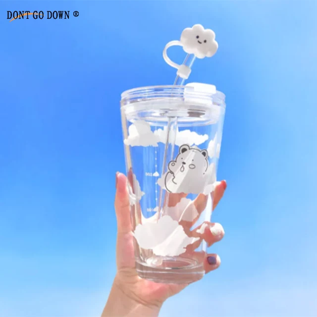 Water Cup Student Female Ins Simple Straw Cup Cloud Bear Glass Fresh Summer Korean Cup Glass Drinking Water Bottle White Box, Customized color
Water Cup Student Female Ins Simple Straw Cup Cloud Bear Glass Fresh Summer Korean Cup Glass Drinking Water Bottle White Box, Customized color