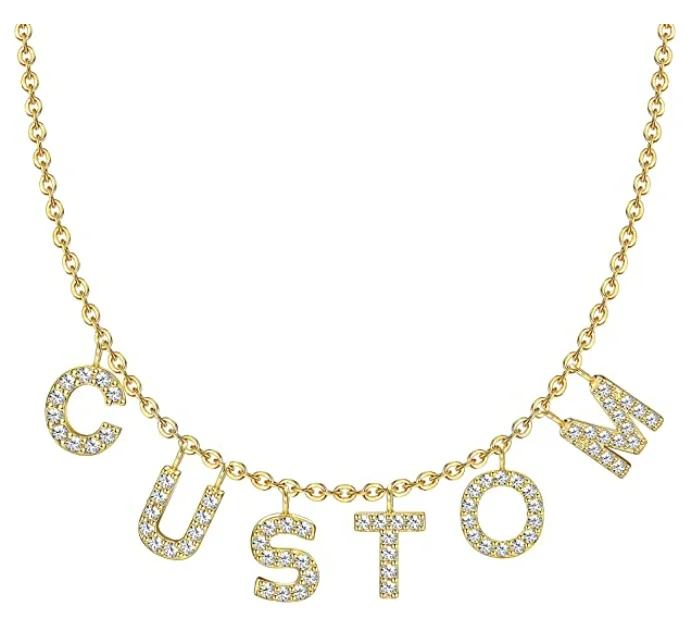 BUREI Custom Women's Personalized Jewelry 14K Gold Stainless Steel Interval Letter Necklace Wholesale
BUREI Custom Women's Personalized Jewelry 14K Gold Stainless Steel Interval Letter Necklace Wholesale