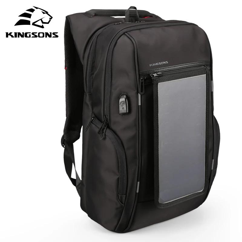 Kingsons new design high tech men's solar panel backpack outdoor smart bag for men boys USB charging bag travel outdoor backpack, Blcak
Kingsons new design high tech men's solar panel backpack outdoor smart bag for men boys USB charging bag travel outdoor backpack, Blcak