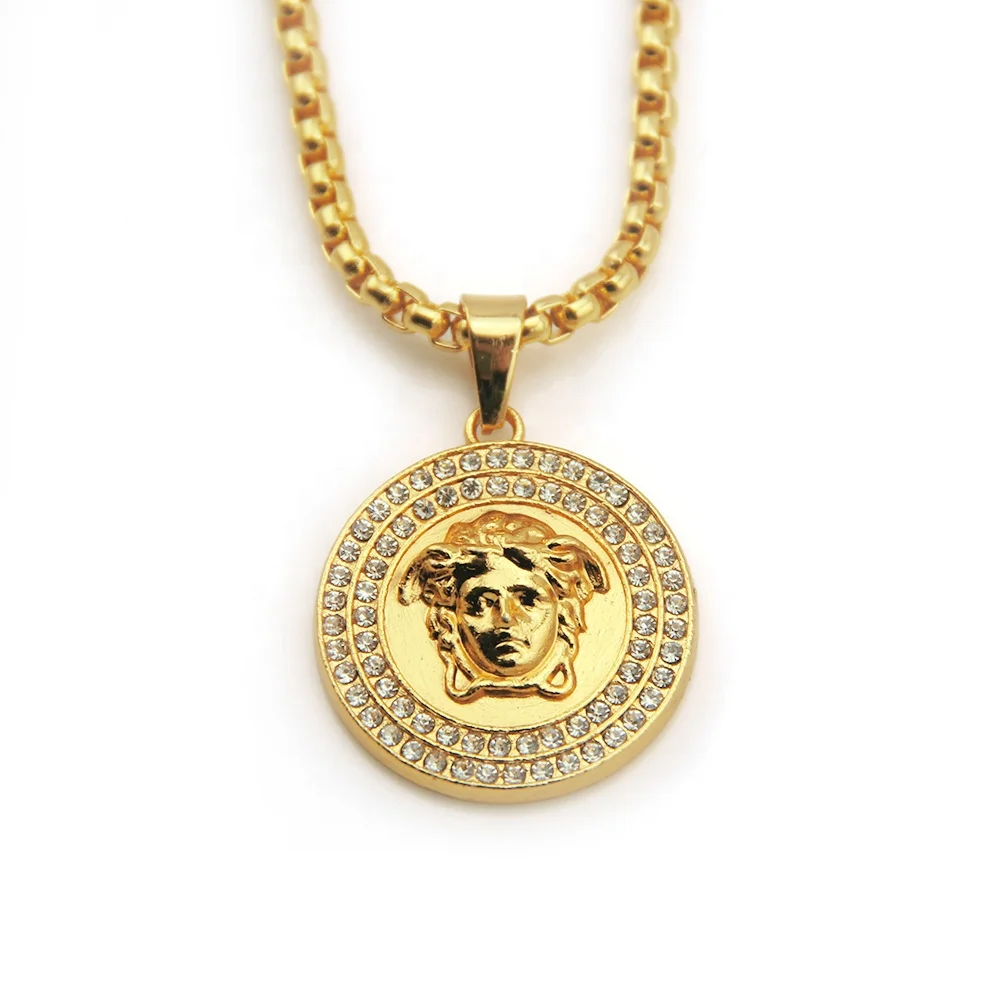 Fashion New Arrived Hot Selling Zinc Alloy Round Crystal Diamond Punk Men Gold Jewelry Pendant Necklace For Women and men
Fashion New Arrived Hot Selling Zinc Alloy Round Crystal Diamond Punk Men Gold Jewelry Pendant Necklace For Women and men