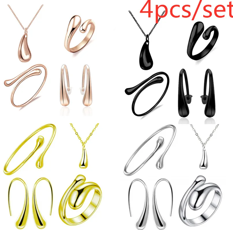 Exquisite Water Drop Bracelet Fashion Electroplating Necklace Ear Hook Ring Jewelry Set
Exquisite Water Drop Bracelet Fashion Electroplating Necklace Ear Hook Ring Jewelry Set