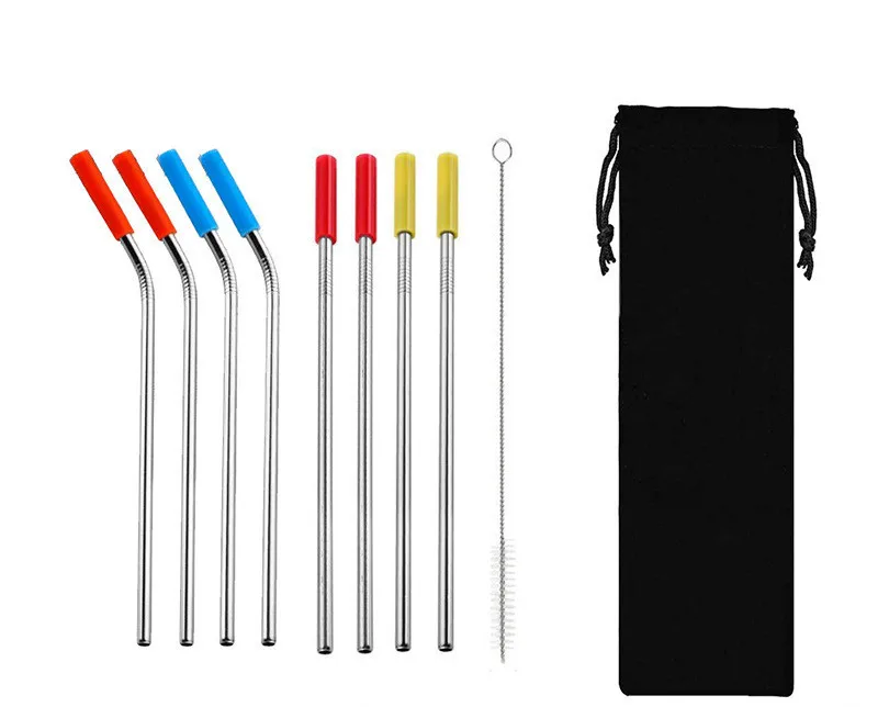 Colorful Eco-Friendly Reusable Food Grade Silicone Tip Stainless Steel 10 pcs/set Drinking Straw, Silver/blue/violet/blue/red/rose golden/black
Colorful Eco-Friendly Reusable Food Grade Silicone Tip Stainless Steel 10 pcs/set Drinking Straw, Silver/blue/violet/blue/red/rose golden/black