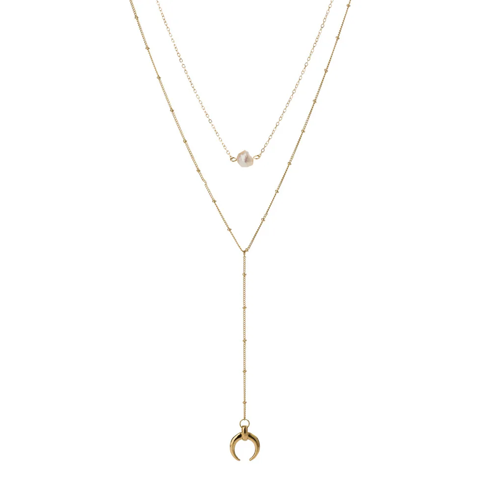 Hot New Products Ladies Multilayer Necklace Fashion Natural Pearl Necklace Moon Pendant Wholesale, Picture shows
Hot New Products Ladies Multilayer Necklace Fashion Natural Pearl Necklace Moon Pendant Wholesale, Picture shows
