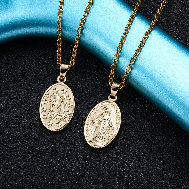 JUHU New fashion trend stainless steel Virgin Mary clavicle necklace party jewelry gift for women, Gold/silver
JUHU New fashion trend stainless steel Virgin Mary clavicle necklace party jewelry gift for women, Gold/silver