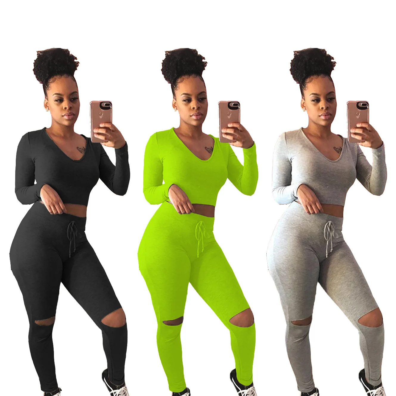 WW-1378 Round Neck Long Sleeve Bind Hole In The Snee Pants Sports House Coat Two-piece Outfit Sport Two Piece Casual ClothingSet, Customized color
WW-1378 Round Neck Long Sleeve Bind Hole In The Snee Pants Sports House Coat Two-piece Outfit Sport Two Piece Casual ClothingSet, Customized color