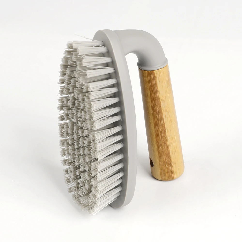 Sneaker cleaning wooden shoe brush, Grey