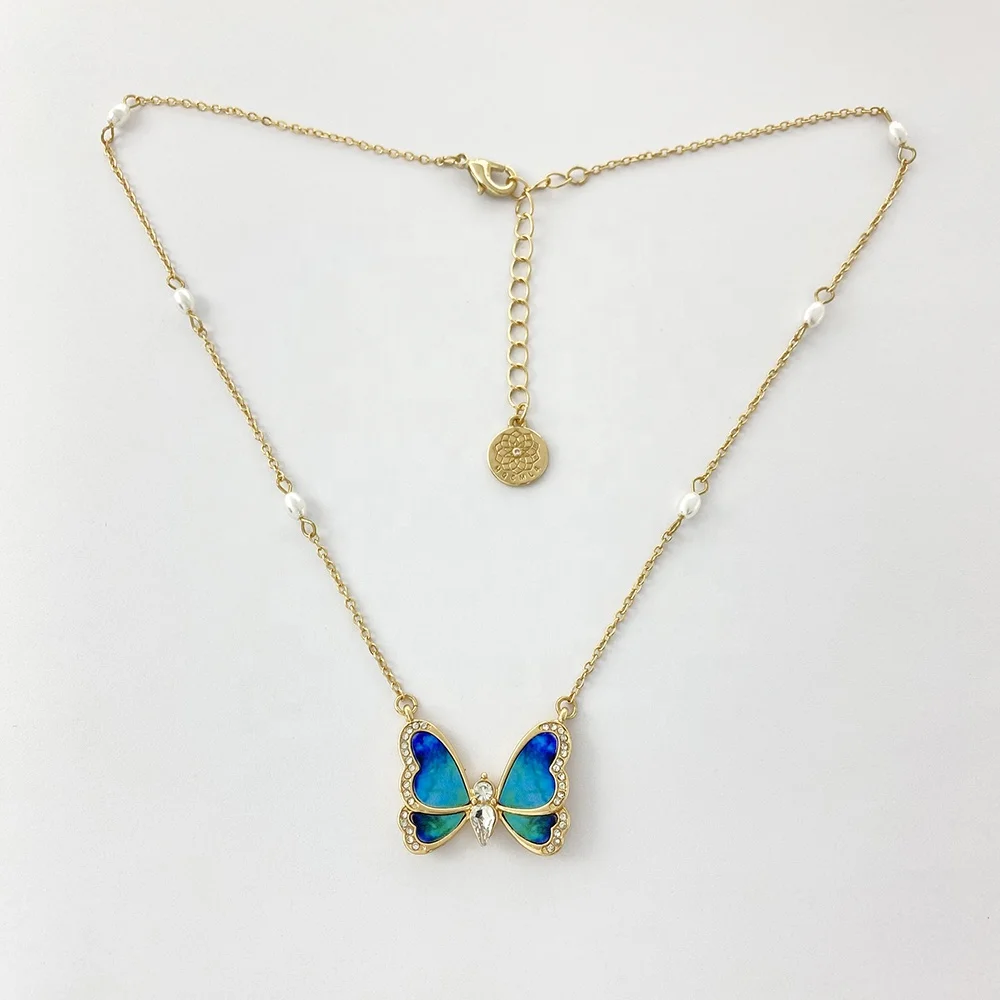 High Quality Wholesale acrylic butterfly crystal pearl diamond chain gold plated pendant necklace for women
High Quality Wholesale acrylic butterfly crystal pearl diamond chain gold plated pendant necklace for women