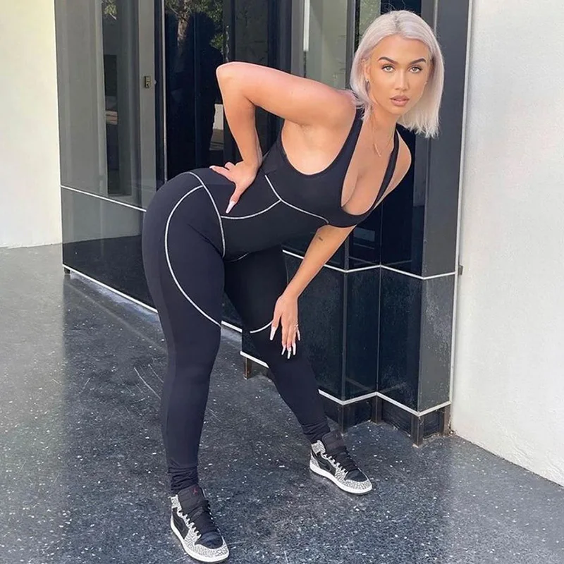 New fashion wholesale summer casual bodycon sweat jogger custom one piece black jumpsuit women 2021, Photo shows
New fashion wholesale summer casual bodycon sweat jogger custom one piece black jumpsuit women 2021, Photo shows