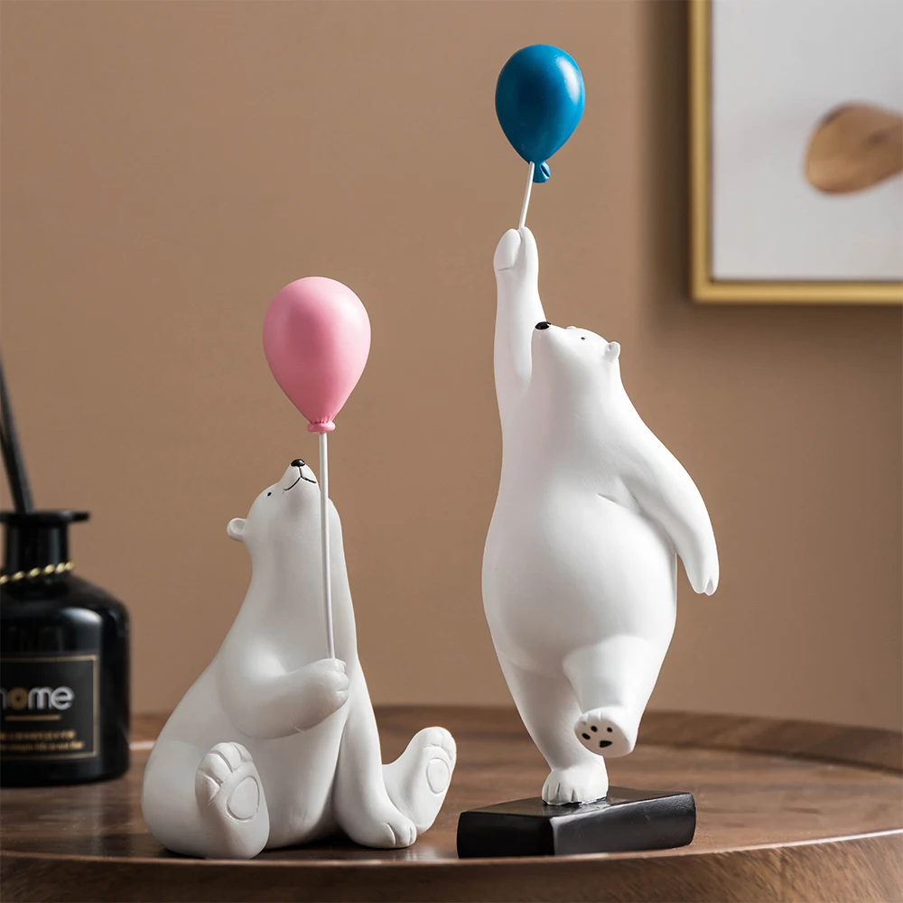 Cute cartoon animal polar bear balloon resin Ornaments modern home decoration living room bedroom exquisite model accessories
Cute cartoon animal polar bear balloon resin Ornaments modern home decoration living room bedroom exquisite model accessories