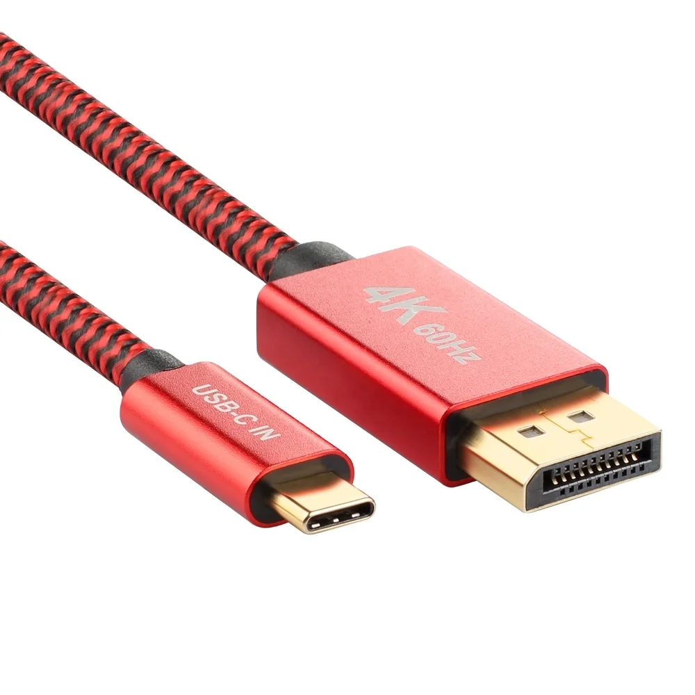 

1.8M 6feet High Quality USB Type C to DisplayPort 4K 60Hz USB C to DP 1.4 Ver Digital Converter Adapter Cable, Red