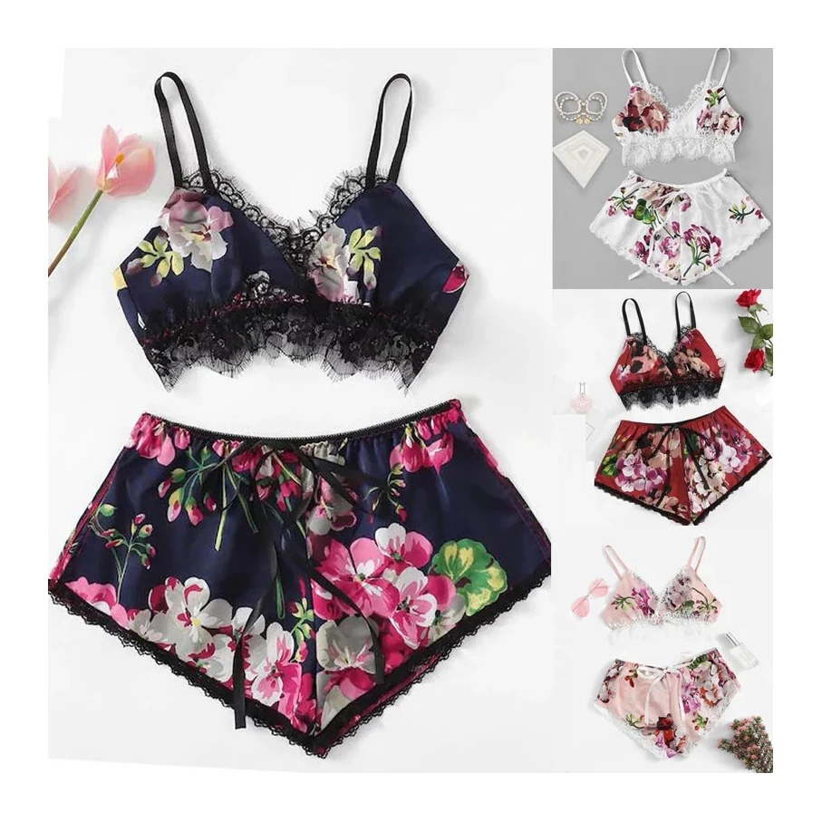 Fvshion Custom Floral Silk Sleepwear 2021 Sling Shorts Pyjamas Ladies Nightwear Crop Top Pijamas Set Satin Pajamas For Women
Fvshion Custom Floral Silk Sleepwear 2021 Sling Shorts Pyjamas Ladies Nightwear Crop Top Pijamas Set Satin Pajamas For Women