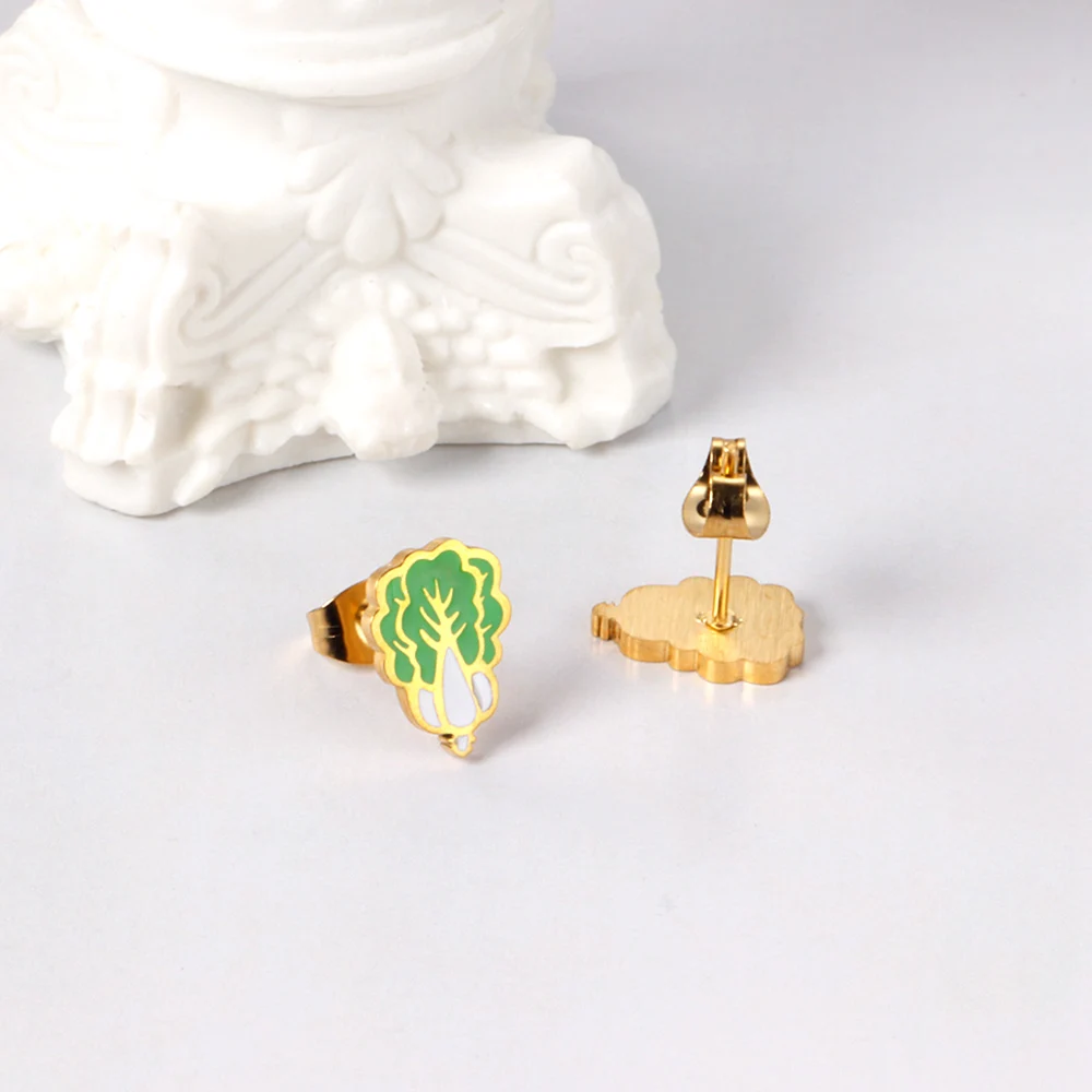 Factory Wholesale Price Trendy Gold Plated Stainless Steel Chinese Cabbage Shape Stud Earring, Gold/silver available
Factory Wholesale Price Trendy Gold Plated Stainless Steel Chinese Cabbage Shape Stud Earring, Gold/silver available