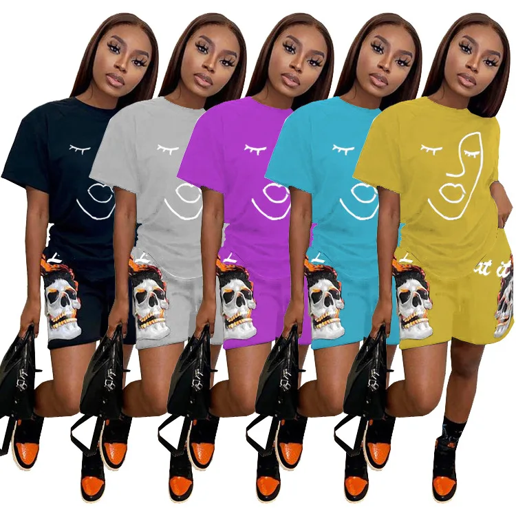 High quality women's clothing 2021 summer women's clothing 2-piece clothing logo custom skull pattern latest design
High quality women's clothing 2021 summer women's clothing 2-piece clothing logo custom skull pattern latest design