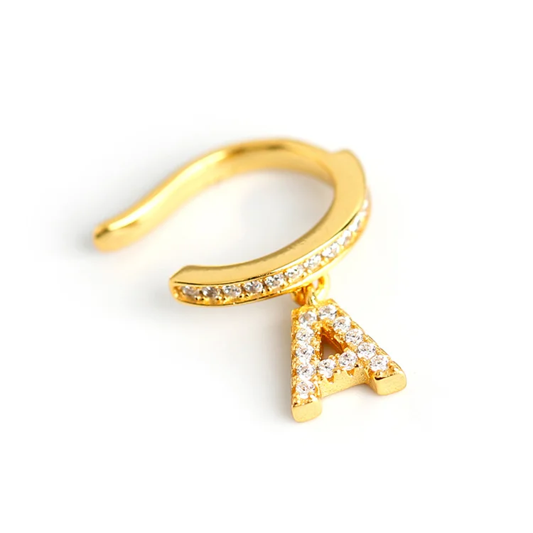 Handmade unisex hip hop women jewelry 925 sterling silver 14k gold plated designers cubic zirconia letter ear cuff earrings
Handmade unisex hip hop women jewelry 925 sterling silver 14k gold plated designers cubic zirconia letter ear cuff earrings