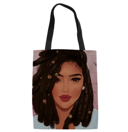 Foldable Canvas Bags Women Top-Handle Bag Black Girls African Print Fashion Shopping Bag Reusable Custom Ladies Totes Bolsa
Foldable Canvas Bags Women Top-Handle Bag Black Girls African Print Fashion Shopping Bag Reusable Custom Ladies Totes Bolsa