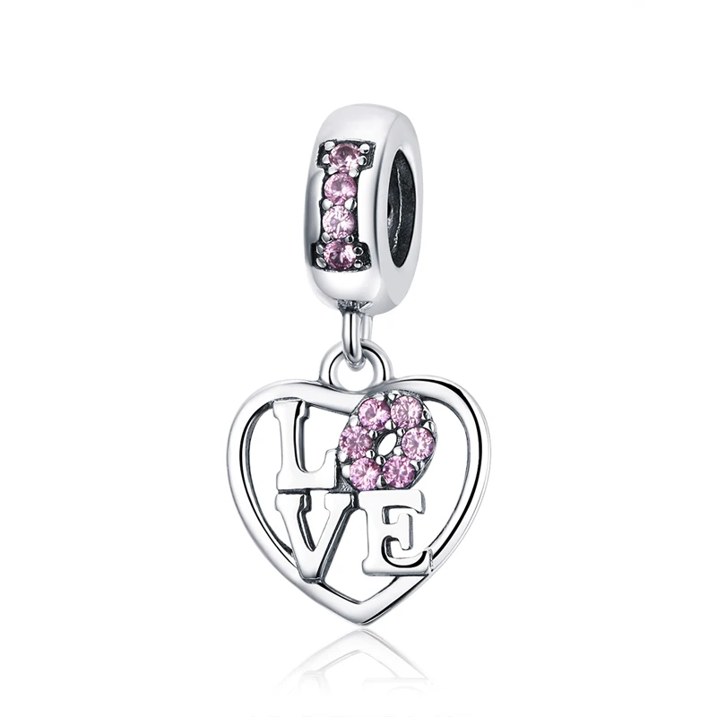 Cute cheap wholesale jewelry pink heart I Love U letter zircon 925 sterling silver bracelet DIY charms for couple girls
Cute cheap wholesale jewelry pink heart I Love U letter zircon 925 sterling silver bracelet DIY charms for couple girls