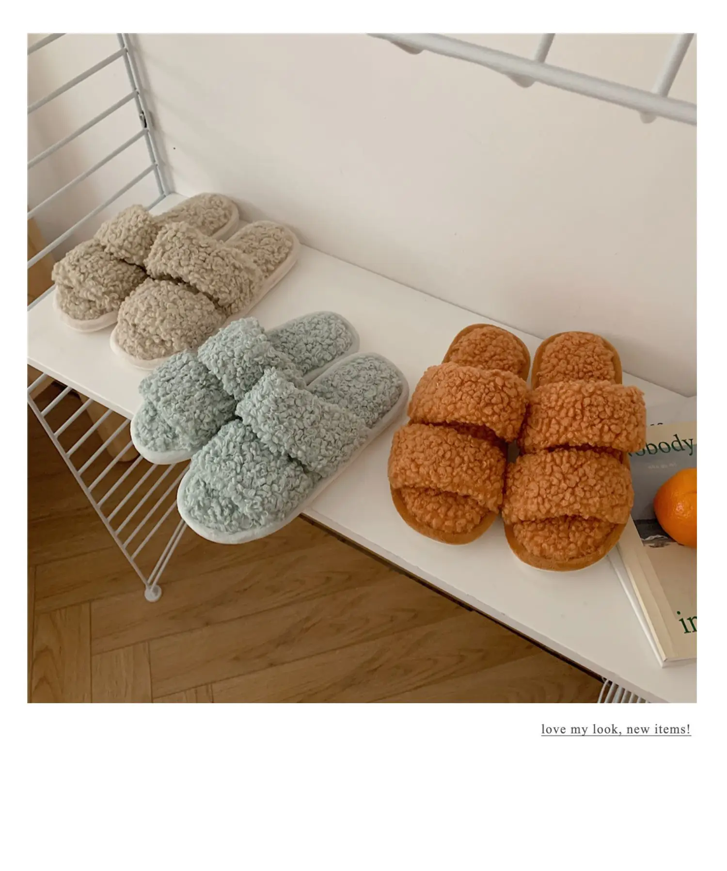 Fashionable Warm Soft Winter Fluffy sandals Indoor Two Strap Slides Faux Fur Slippers For Women Plush Slippers, Khaki, light blue, orange
Fashionable Warm Soft Winter Fluffy sandals Indoor Two Strap Slides Faux Fur Slippers For Women Plush Slippers, Khaki, light blue, orange